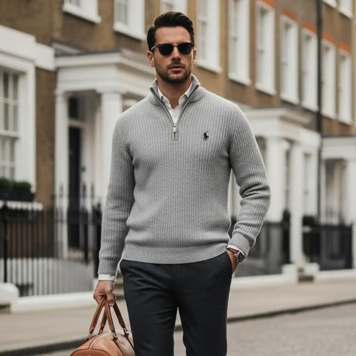 Pakiet Prestige (Sweter + Minimalistyczny Zegarek + Klasyczne Okulary Przeciwsłoneczne)