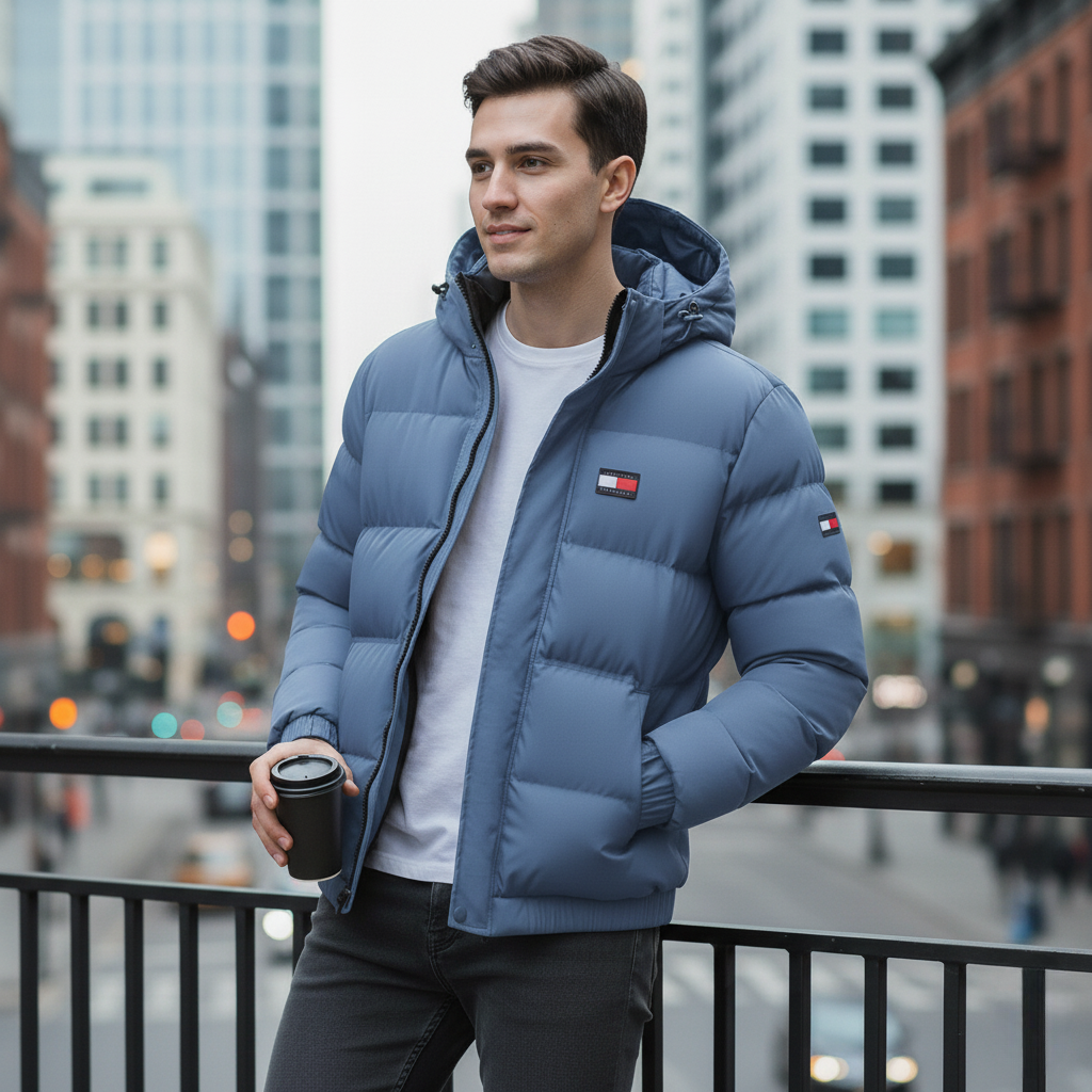 Zimowa kurtka ocieplana z kapturem